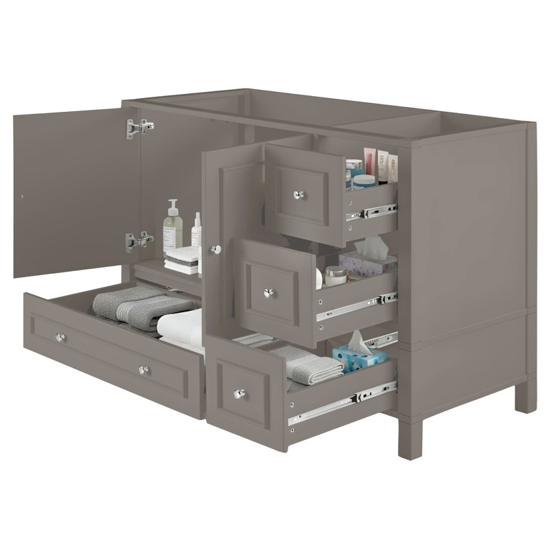 Meuble-lavabo simple Williamsburg (L) 48 po x l 21,3 po x H 34 po (base seulement), gris, Gris