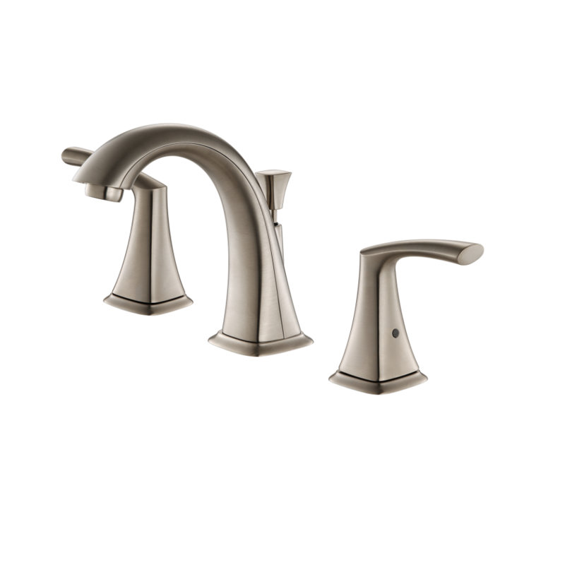 Widespread 2-handle Bathroom Faucet with Drain Assembly, Brushed Nickel