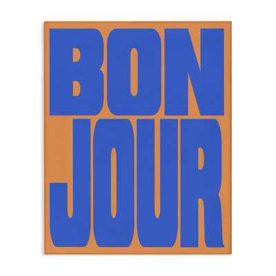 Bonjour Blue & Orange Canvas, design by House of Lulu