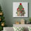 Christmas Des - Dog Trio Christmas Tree - Toile tendue avec châssis de qualité supérieure - Prêt à être accroché