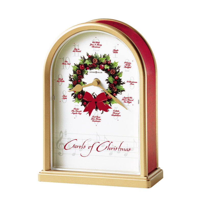 Traditional Analogue Acrylic Quartz Movement / Crystal Tabletop Clock in Satin Brass