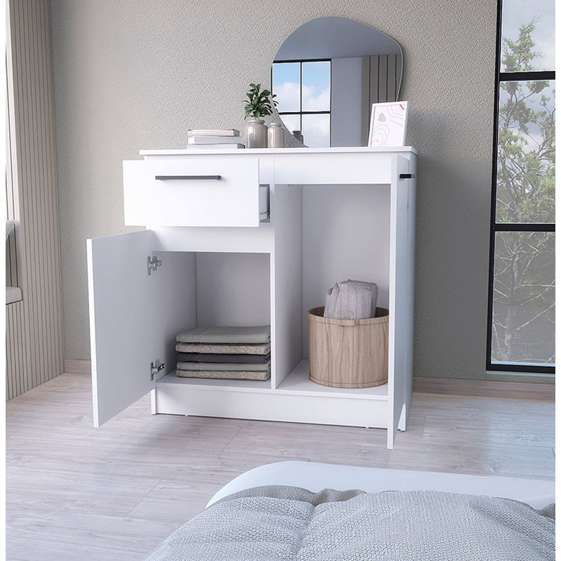 Commode 1 tiroir Cheddington, Blanc