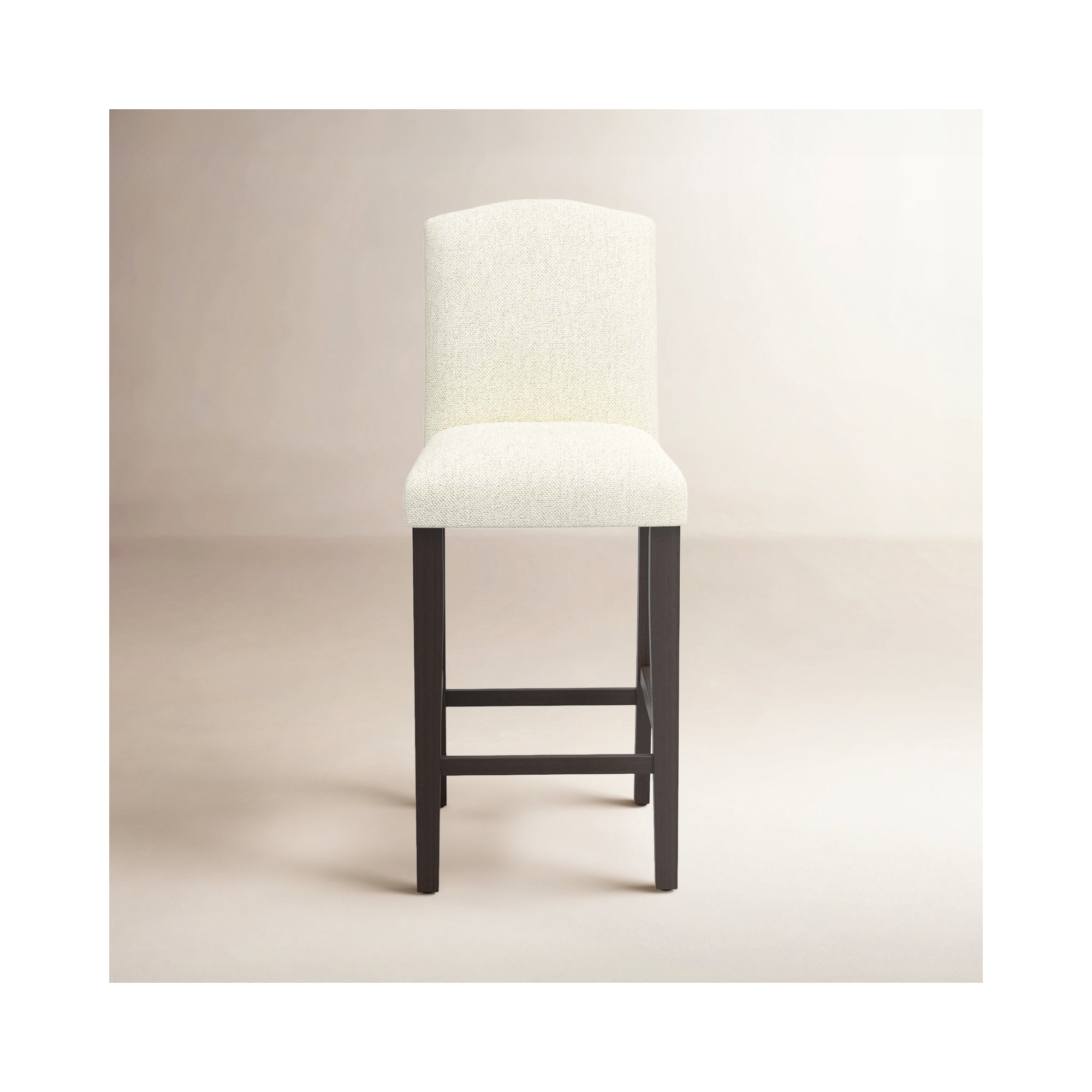 April Upholstered Stool, Bar Stool (31" Seat Height), Milsap Canvas Sustain® Tweed, Black Wood
