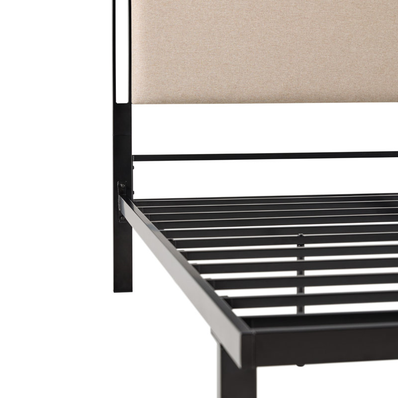Jerwan Upholstered Queen Platform Bed, Tan