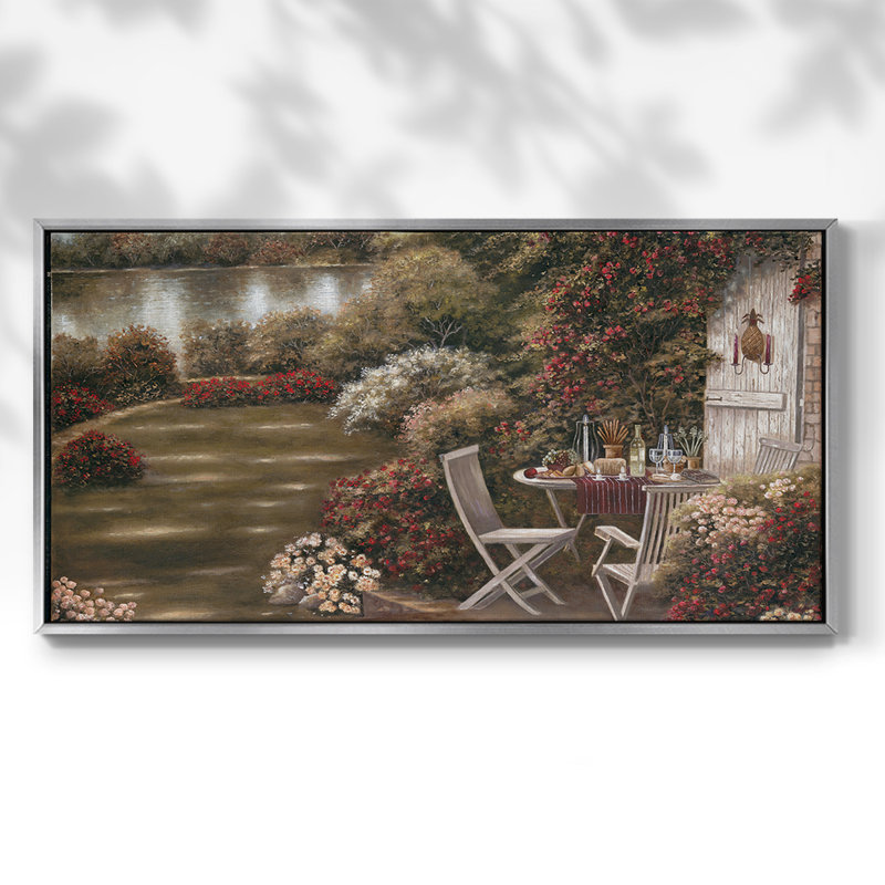 Laura's Place - Toile tendue avec châssis tendue, prête à être accrochée, Argent argent, H 21 po x l 41 po