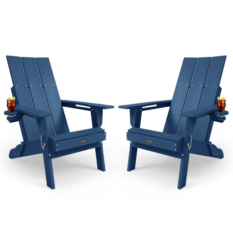 Chary Outdoor Adirondack Chair, Dark Blue