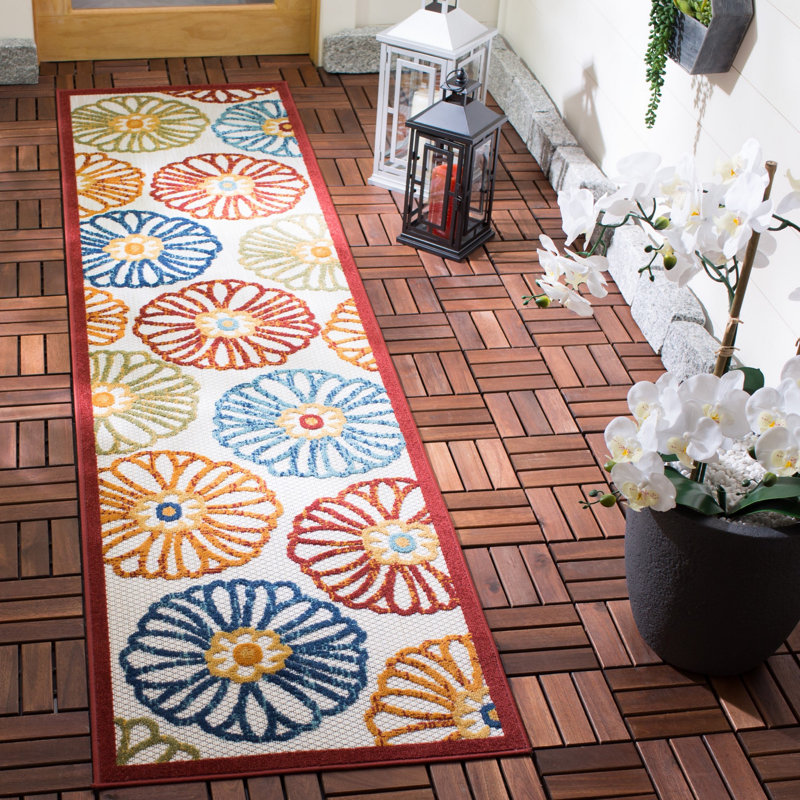 Tapis d'intérieur / extérieur floral Kellems Performance, Tapis de couloir 2 pi x 12 pi