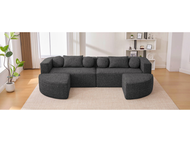 Canapé modulaire Boneless Couch, Noir