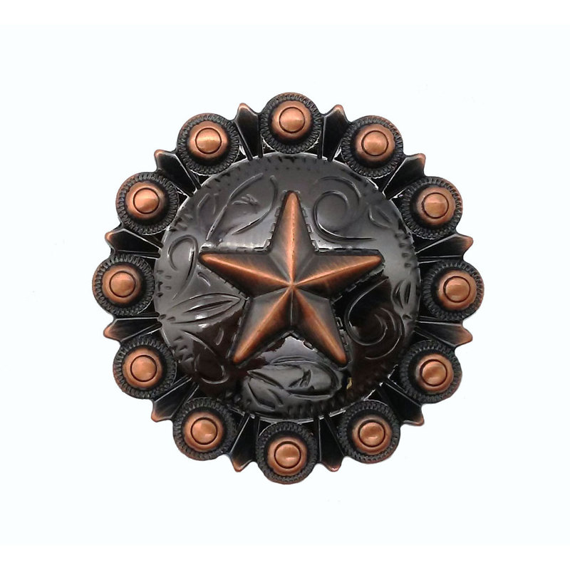 Poignée fantaisie 1 1/2 po star, Cuivre satiné ox