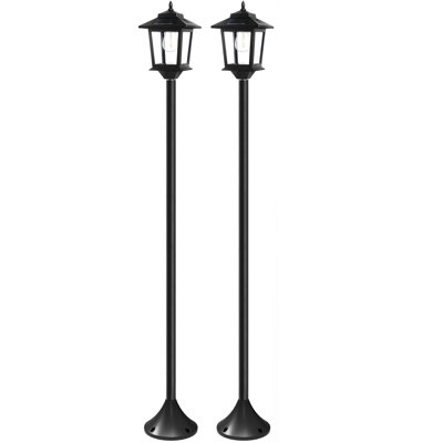 63" Solar Lamp Post, Outdoor Lights Waterproof, Floor Lamp for Patio, Replaceable Bulb, Warm White(Set of 2)