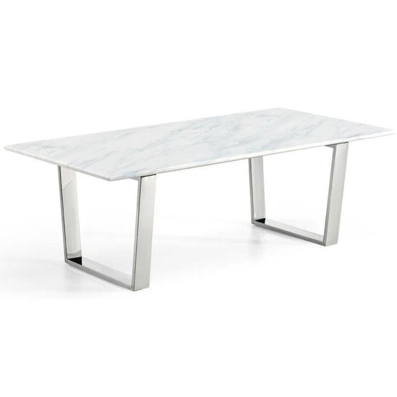 Trebol Faux Marble Coffee Table, Silver