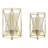 Prism Warm Gold Hurricane Candle Holders (Set of 2)