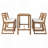 5-Piece Rustic Patio Bar Set with Ergonomic Chairs and Solid Wood Slatted Tabletop for Outdoor Dining and Small Spaces-811162178