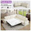 Canapé-lit modulaire en L surdimensionné de 105 po, canapé-lit convertible 3-en-1 avec rangement et matelas haute résilience, beige chenille-1964151479