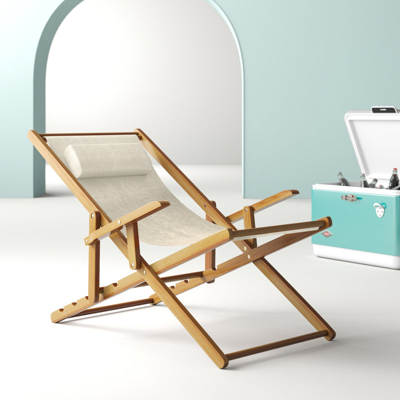 Festus Folding Beach Chair, Natural