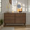 Commode double 6 tiroirs Breux pour chambre à coucher, commode large Mid-Century
