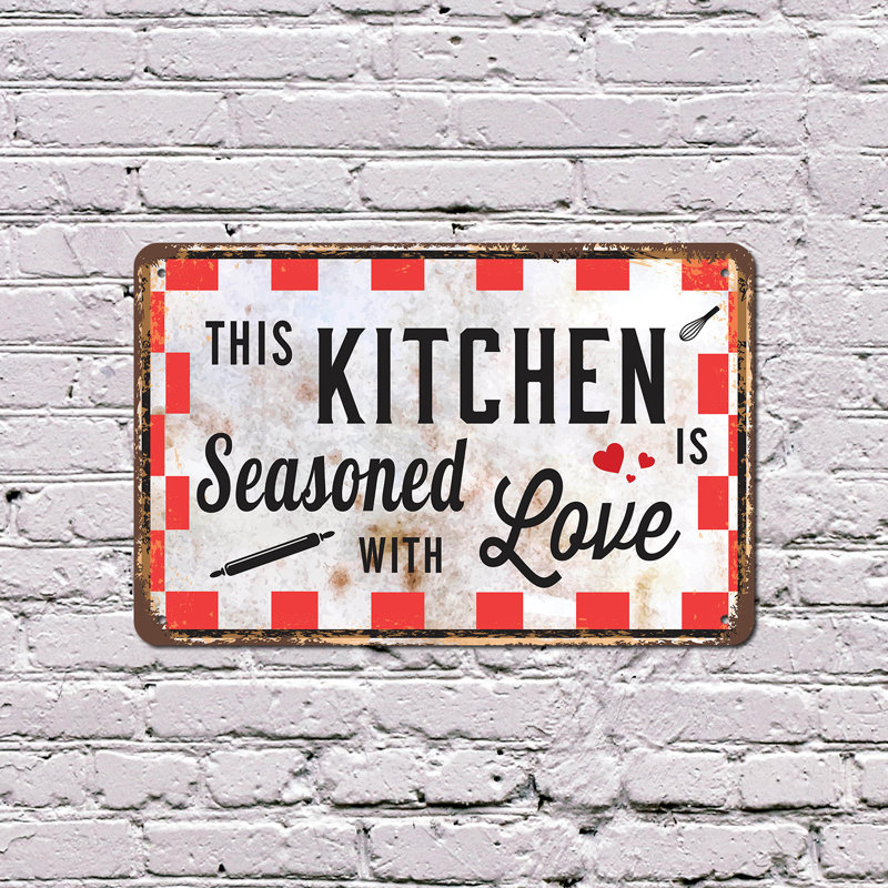 Ce panneau de cuisine en aluminium 18 po x 24 po This Kitchen is Seasoned With Love