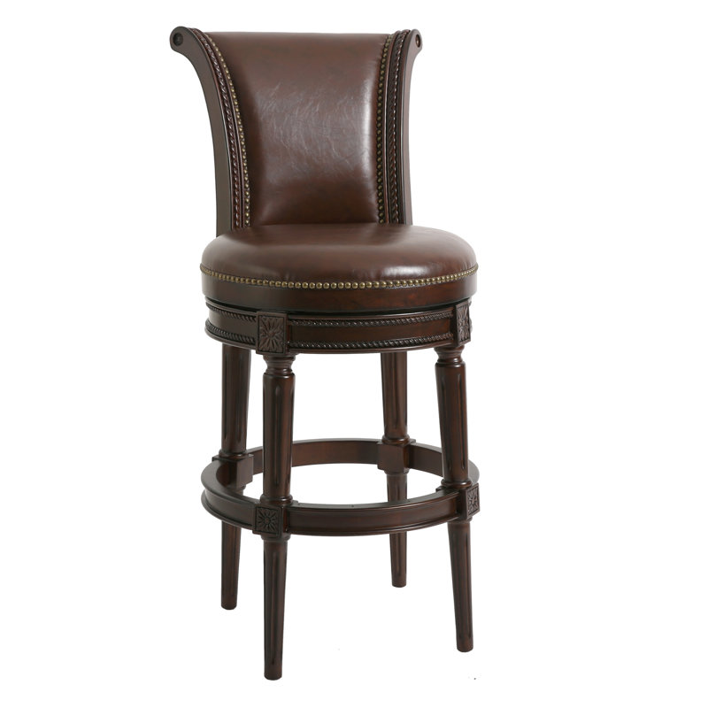 Tabouret de bar pivotant en bois massif Ted, 2, Tabouret de comptoir (siège d'une hauteur de 26 p