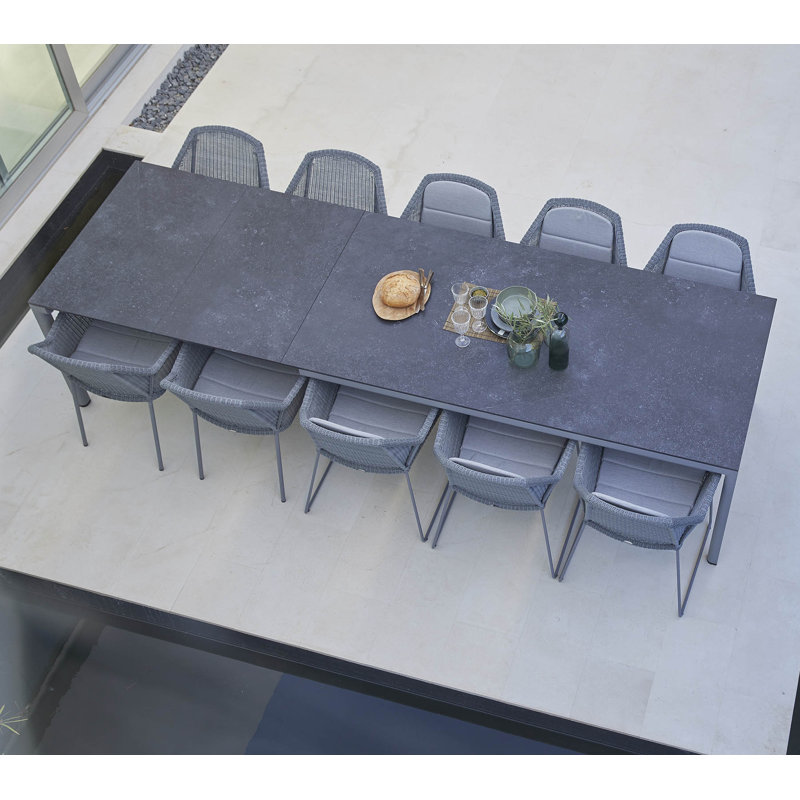 Drop Outdoor Dining Table, Black, Lava Gray