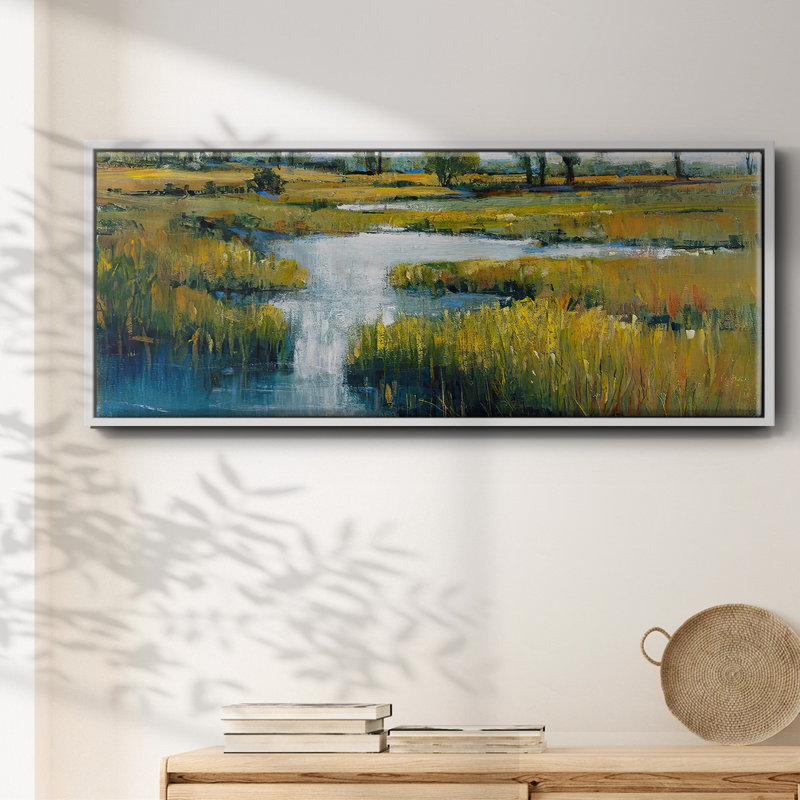 Marshland View III - Framed Canvas, 24" H x 60" W