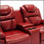 Causeuse de cinéma maison inclinable manuelle avec rangement escamotable, porte-gobelets et bande lumineuse à DEL pour le salon