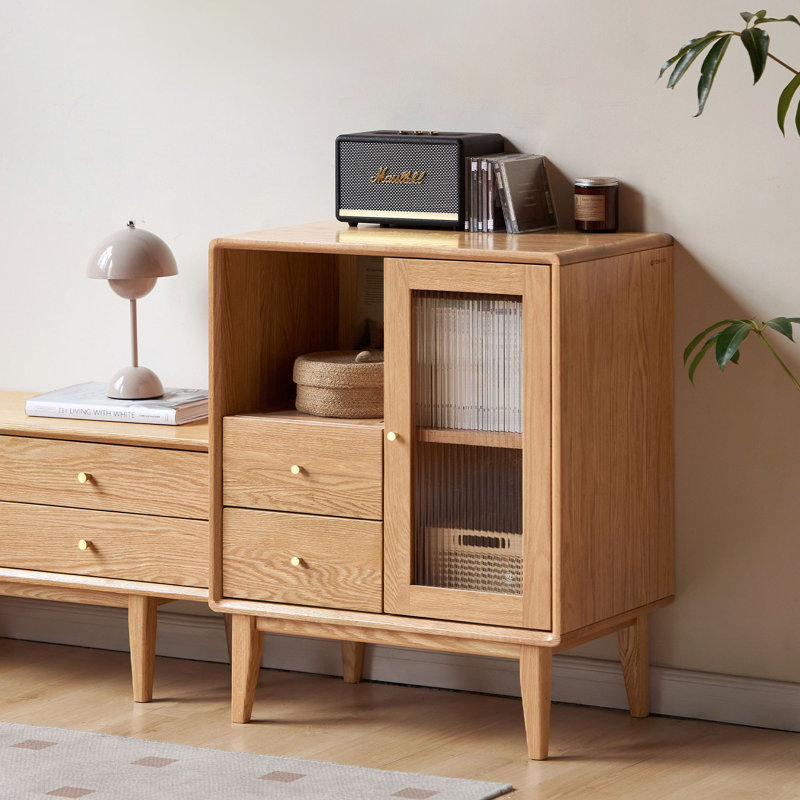 Armoires d'appoint 31,5 po Mid-Century, Bois naturel