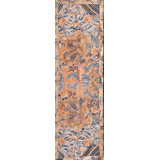 Coral Antique Cloud Band Chinese Dragon Koi Fish Design Silk Textile
