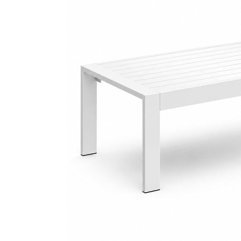 Table basse rectangulaire d'extérieur en aluminium de 43 pouces pour patio et jardin