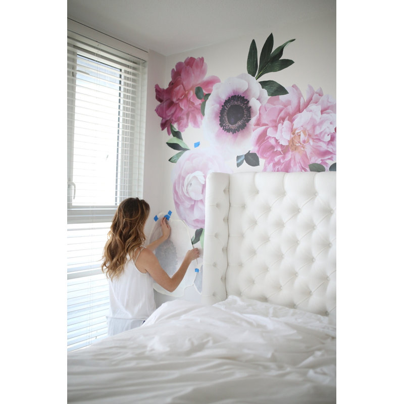 Décalcomanie murale fleurs de jardin doux