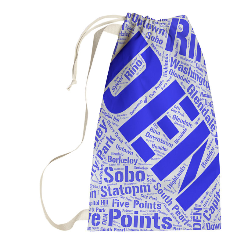 Laundry Hamper with Handles, Large (36" H x 28" W x 1.5" D), Blue, Denver