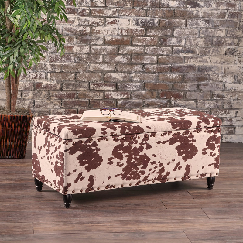 Flip top Storage Bench, Cream/ Dark Brown
