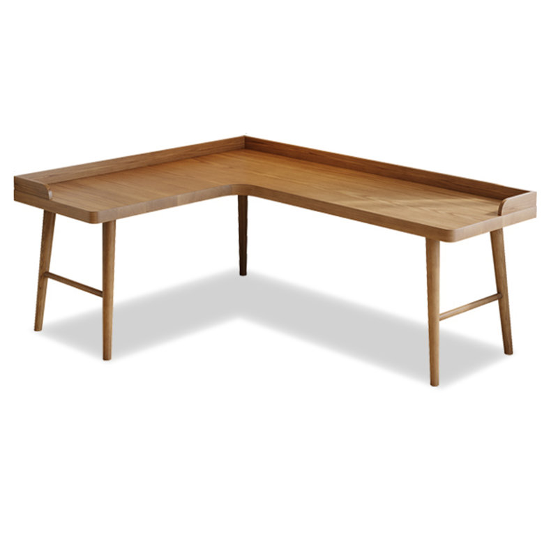 Bureau simple en bois massif en forme de L, H 29,53 po x l 70,87 po x P 47,24 po