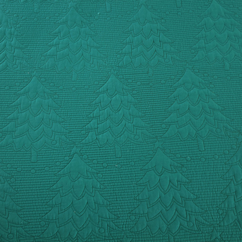 Emerald Green Cotton Queen Reversible Quilt Set