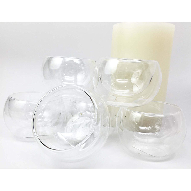 Ensemble de 2 verres à boire isolants et thermorésistants thermiques à double paroi Fanette