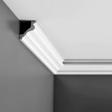 Moulure couronnée en polyuréthane blanc uni apprêté 2-1 / 4 po x 2-1 / 2 po x 78-3 / 4 po