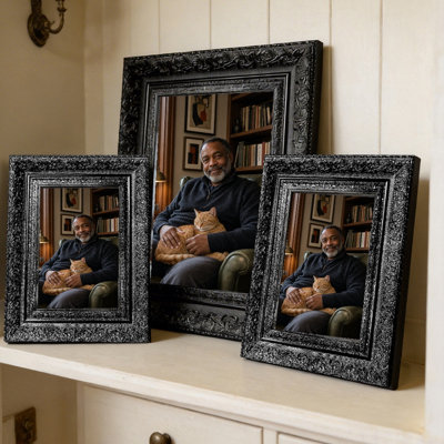 5" x 7" Black 3 PCS Heritage Style Picture Frame for Graduation Photo Display