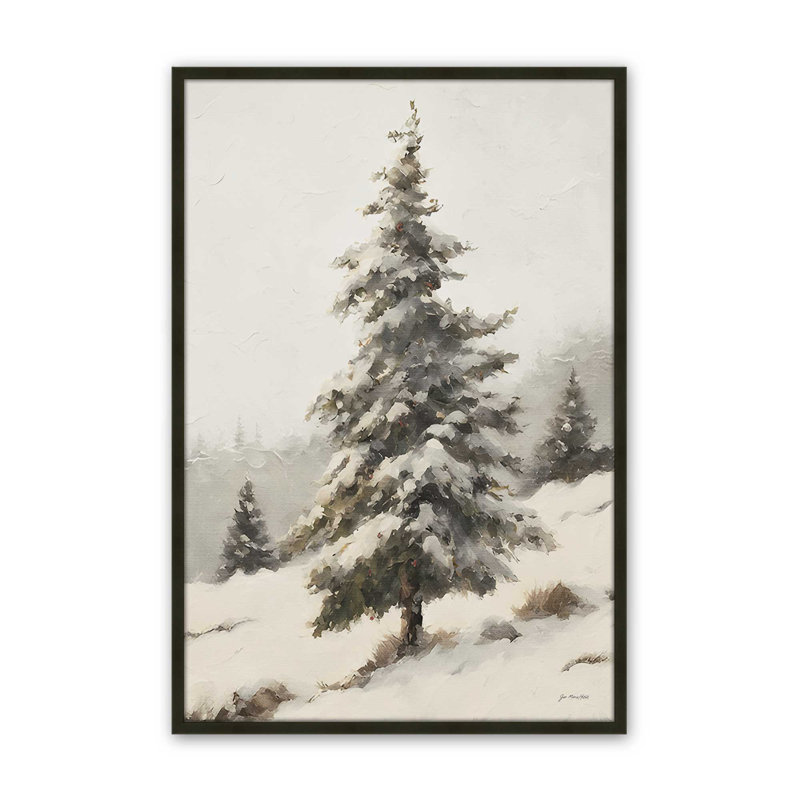 «Snow Clad Pine» par Jo Moulton, reproduction d'art sur toile, Noir, H 17,5 po x l 13,5 po