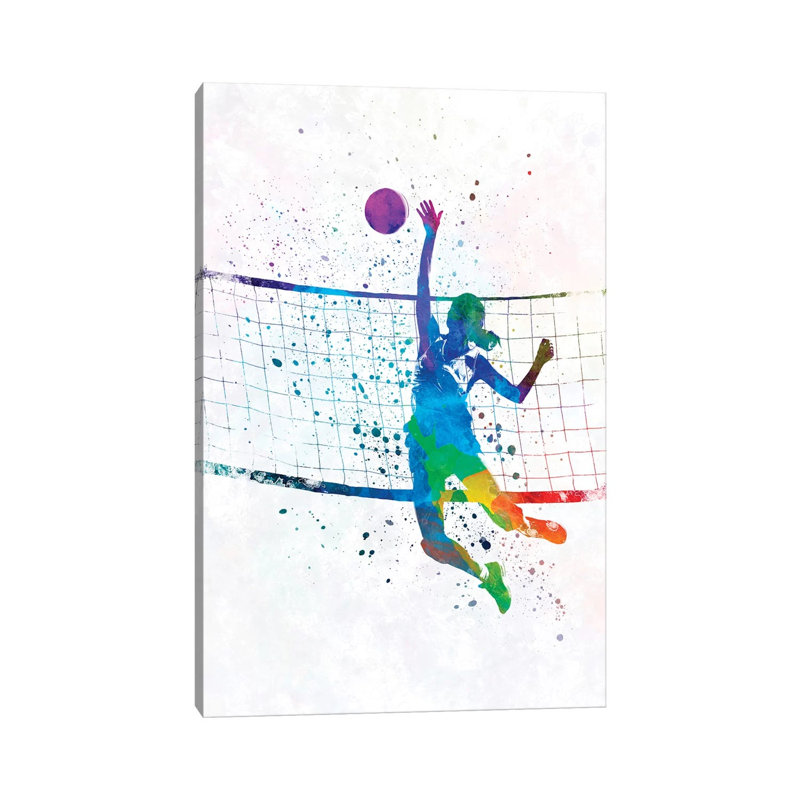Woman Volleyball Player by Paul Rommer - Painting on Canvas, Wrapped Canvas, 66.04 cm H x 45.72 cm W x 1.91 cm D