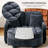 Modern Convertible 2-Seater Sofa Bed With Storage Ottoman, Reclining Backrest, And Side Pocket Armrest-956782542