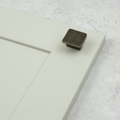 32mm Antique Brass Square Knob