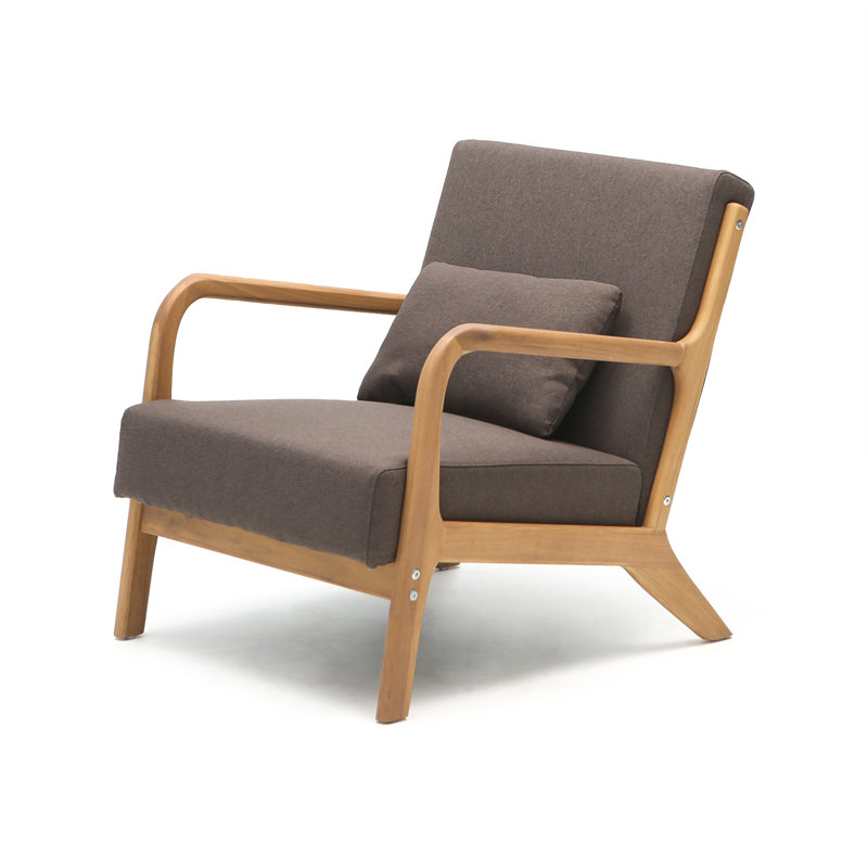 Fauteuil d'appoint George Oliver, Chaise rose + housse grise