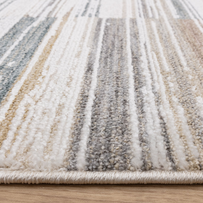 Bezore Stripe Area Rug, Rectangle 200 x 300 cm, Grey