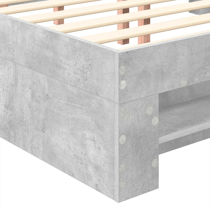 Bed, Concrete Grey, European Kingsize (160 x 200 cm)