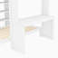 Lit superposé convertible en bois avec lit inférieur amovible, bureau, tablettes et garde-robe