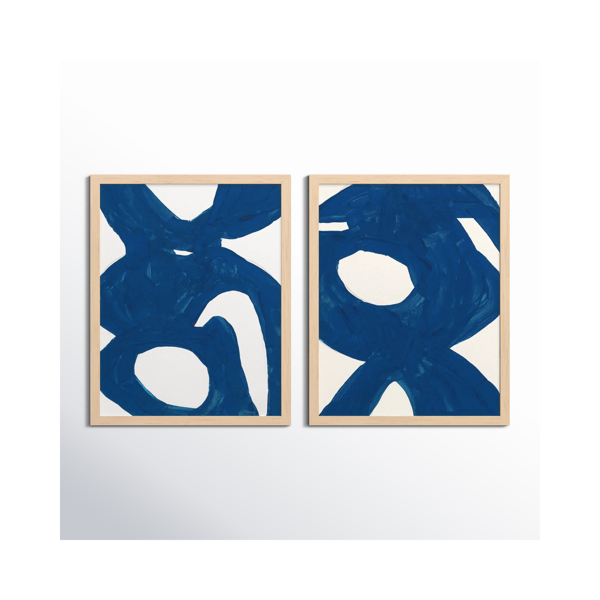 Blue Harmony Set Of 2 by Andrea Stokes, Brown, 20" H x 32" W