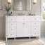 Ensemble de meuble-lavabo autoportant en MDF avec 6 tiroirs et 2 portes, ensemble de meuble-lavabo blanc avec cuve en composite, charnières à fermeture en douceur et poignées en métal argenté 48 po-2014523883