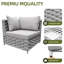 Canapé modulaire d'extérieur en aluminium avec accoudoirs droits avec coussins pour terrasse-129715486-129715488