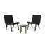 Ensemble de conversation d'extérieur 3 pièces avec chaises longues tissées en corde, structure en métal noir et bois d'acacia-129507384