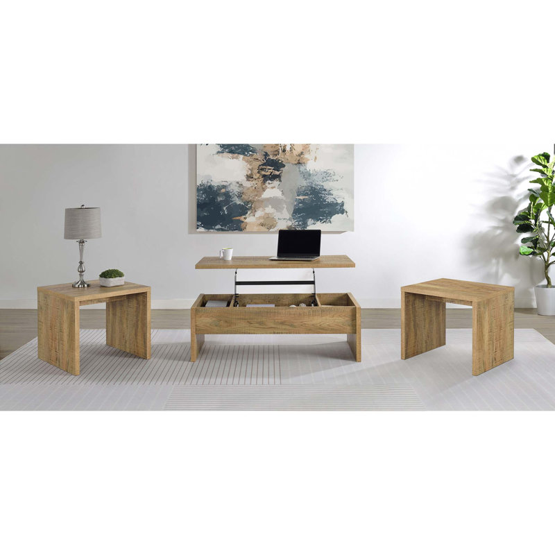 Ensemble de tables basses Modern Farmhouse, Bois de mangue