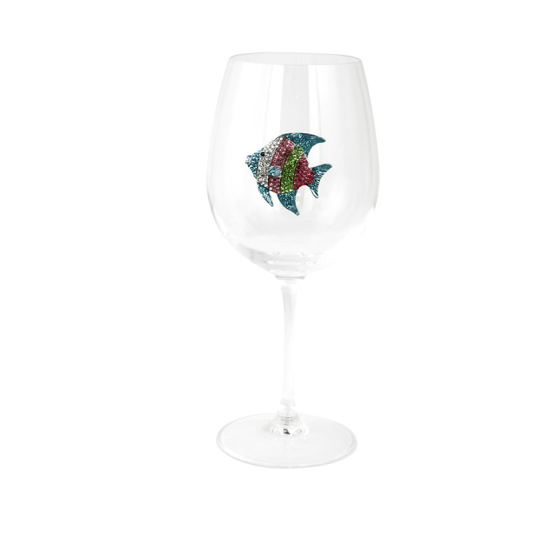 Verre à vin à bijoux 18 oz, Poisson multicolore